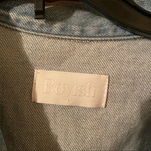 Boyish Denim Dress Mini Blue Sydney General Safari Short Sleeve Button Utility - Picture 6 of 11